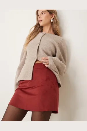 ASOS Suedette mini skirt in -Red