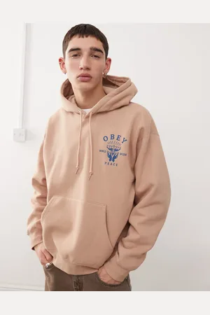 Obey Lotus with hands graphic hoodie in -Neutral