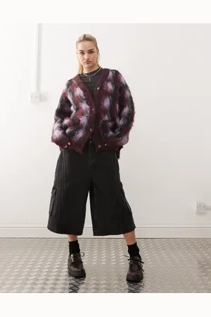 Obey Amoeba check cardigan in multi