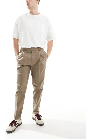 ASOS Smart tapered fit premium pants in melange-Neutral