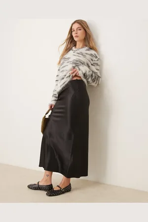 New Look Satin midi bias skirt in