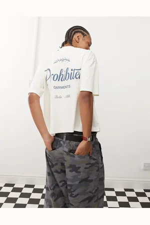 Prohibited Script logo boxy t-shirt in -White