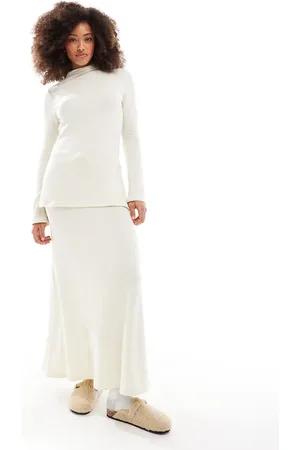 VERO MODA Mix and Match supersoft maxi skirt in -White