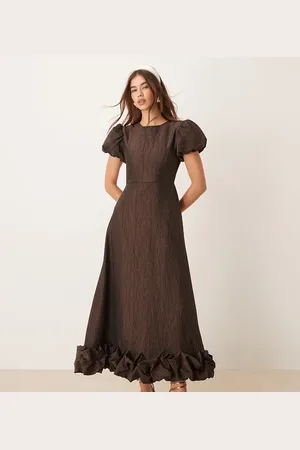Sister Jane Exclusive puff sleeve bubble hem midaxi dress in