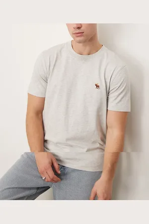 Abercrombie & Fitch 5 pack icon logo t-shirt in black/grey/blues/white-Multi