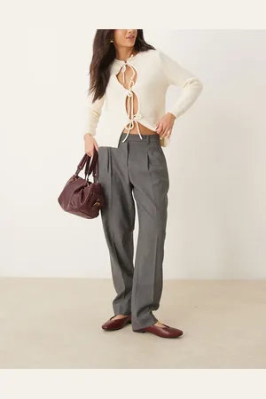 Abercrombie & Fitch High rise tapered pants in -Grey