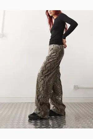 COLLUSION X015 PU baggy pants in -Multi