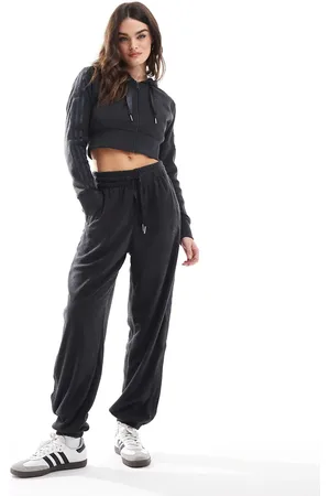 adidas Fleece trackies in black (part of a set)-Grey