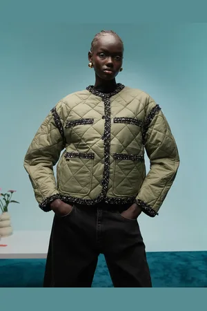 Bimba y Lola Lightweight puffer jacket with contrast trim in -Green