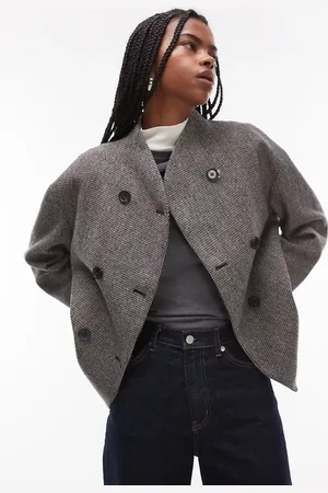ARKET Wool blend jacket with high neck shawl collar in -Multi