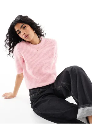 VERO MODA Chunky ribbed knit t-shirt in