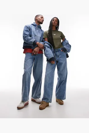 Dickies Loose Wave wide leg denim jeans in fade