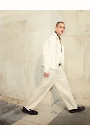 Bershka Collection tailored pants in sand