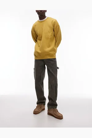Topman Straight acid wash pants in -Green