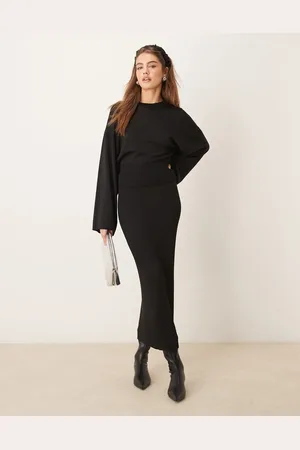 Gina Tricot Metallic fine knit maxi skirt in (part of a set)