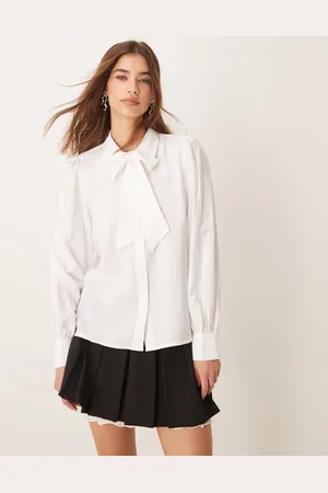 Y.A.S Pussybow neck detail blouse in white