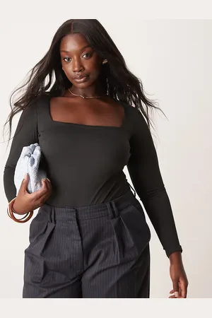 New Look New Look Curve square neck long sleeve bodysuit in