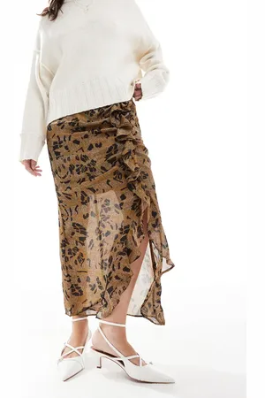 SCALPERS Ren print skirt in -Brown