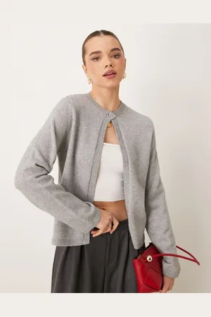 Gina Tricot Knitted cardigan with one button detail in