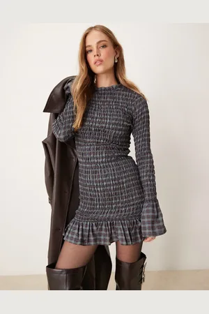 Glamorous Shirred mini dress in