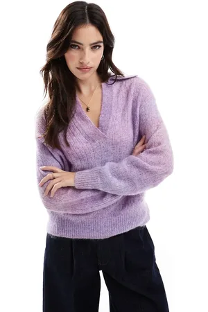 SCALPERS Polo brushed jumper in -Purple