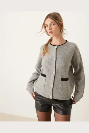 JDY Pearl button cardigan in grey