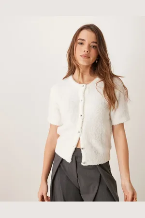 Gina Tricot Supersoft textured knit short sleeve cardigan in