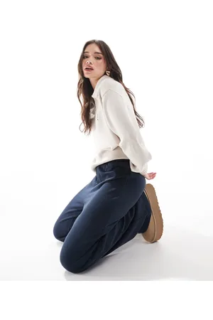 Cotton On Cotton On classic wide leg trackpants in navy-Brown