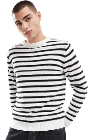 Another Influence Striped round neck loose knitted jumper in multi