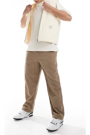 Pull&Bear Wide leg corduroy pants in beige