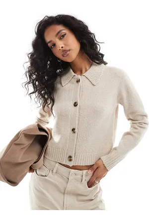 Threadbare Knitted collar detail jumper in -Neutral