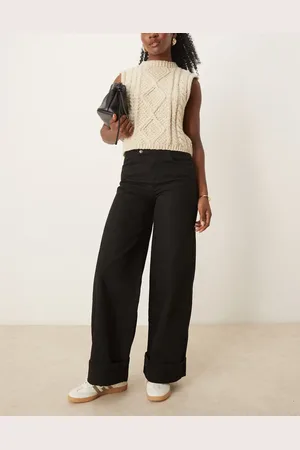 ASOS Slim turn up jeans in mid blue