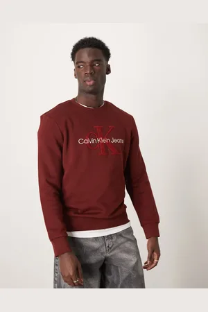 Calvin Klein Monologo archive crew neck sweatshirt in red