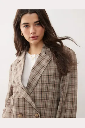 Miss Selfridge Slouchy oversized double breasted blazer in -Multi