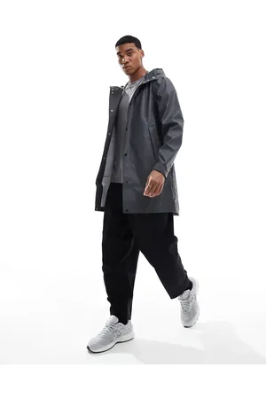 Only & Sons Rain resistant coat in charcoal-Grey