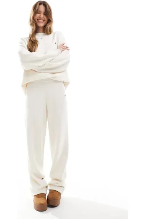 4th & Reckless X Felicia Wedin Apres Ski knitted wide leg pants in (part of a set)-White