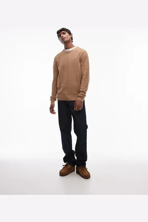 Tommy Hilfiger Essential crew neck jumper in beige-Neutral