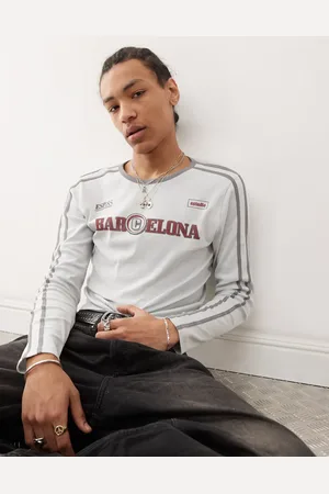 COLLUSION Shrunken long sleeve football t-shirt in