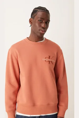 Calvin Klein Velvet logo sweatshirt in burnt orange