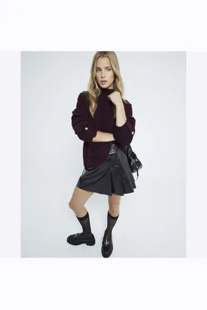 River Island Faux leather mini skirt in distressed
