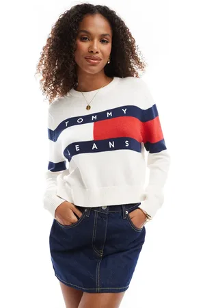 Tommy Hilfiger Centre flag jumper in white