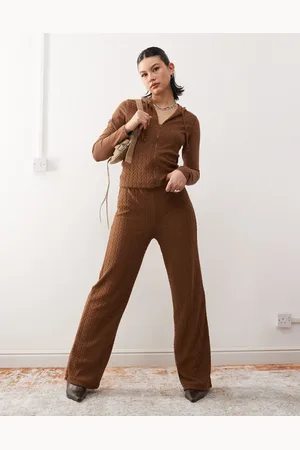 Reclaimed Wide leg cable trackies in (part of a set)