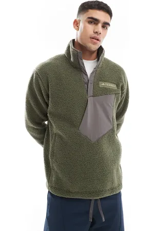 adidas Adidas Terrex unisex teddy fleece in khaki-Green