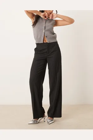 Gina Tricot Tailored wide leg pants with flat front in -Multi