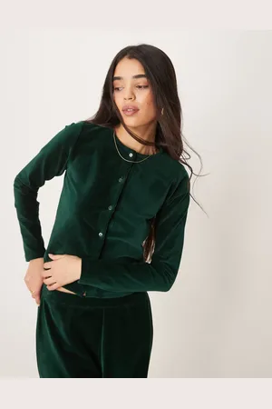 ASOS Velvet cord shrunken cardigan in (part of a set)