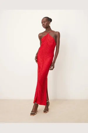 Forever New Draping fringe midaxi dress in
