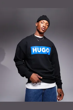 Hugo Blue Niero central logo sweatshirt in