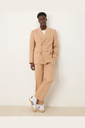 ASOS Straight leg suit pants in camel-Brown