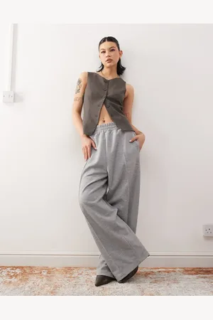 Reclaimed Unisex smart wide leg trackies in