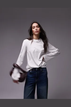 & OTHER STORIES Jersey relaxed top with asymmetric side ruched detail in